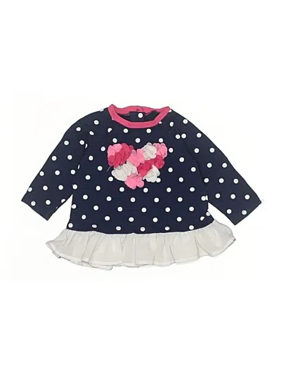 Pre-owned Mamiye Brothers Babies' Long Sleeve Top Blue Ruffles Neckline Tops