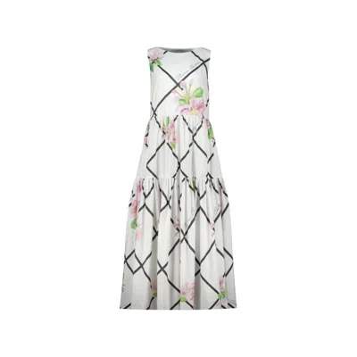 Mammu Couture Women's Amara Apple Blossom Taffeta Dress - Midi In White