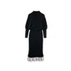 Mammu Couture Women's Black Knitted Dress Brigitte With Long Sleeves In Black