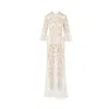 Mammu Couture Women's Dress Aurora - Maxi, White, Long Sleeves In White