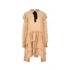 MAMMU COUTURE WOMEN'S NEUTRALS / BROWN DRESS LÈONIE MOCHA - MINI