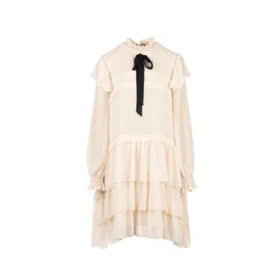 Mammu Couture Women's Neutrals Dress Lèonie Vanilla - Mini