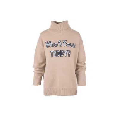 Mammu Couture Women's Neutrals Sweater Who's Your Teddy? In Sand