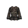 Mammu Couture Women's Peplum Blouse Aurora - Black In Black