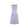 Mammu Couture Women's Purple Tweed Dress Margaux - Lilac, Midi In Blue