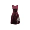 MAMMU COUTURE WOMEN'S RED DRESS VELVET CORAL - BORDEAUX, MIDI