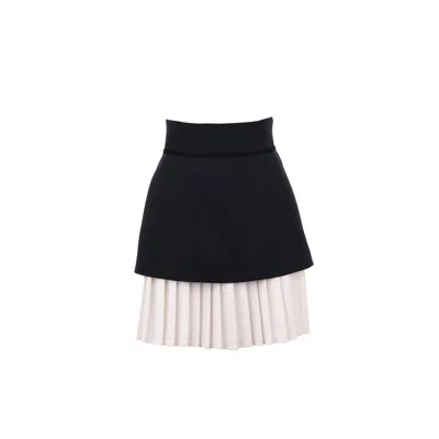 Mammu Couture Women's Skirt Lucia - Black & White, Mini In Multi