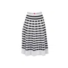 Mammu Couture Women's Striped Pleated Midi Skirt Capri In Black/white