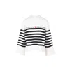 MAMMU COUTURE WOMEN'S STRIPED SWEATER CAPRI