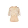 Mammu Couture Women's Tulle & Lace Blouse Gloria - White & Beige In White
