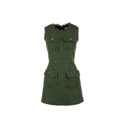 Mammu Couture Women's Tweed Dress Margaux - Green, Mini
