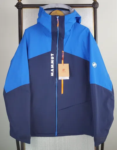 Pre-owned Mammut $475 Mens Size 2xl Pertex Shield Hooded Jacket 20k Waterproof Blue