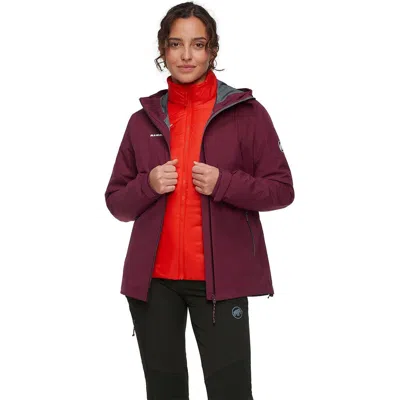 Mammut Alto Light 3-in-1 Hs Hooded Jacket In Burgundy