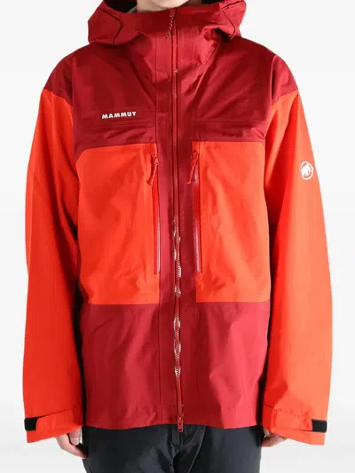 Mammut Colour-block Hooded Jacket In Red