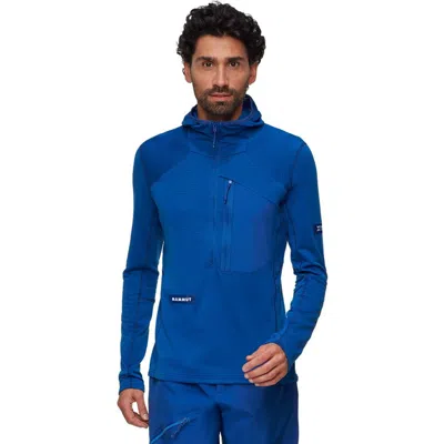 Mammut Eiger Nordwand Advanced Fl 1/2-zip Hooded Jacket In Blue
