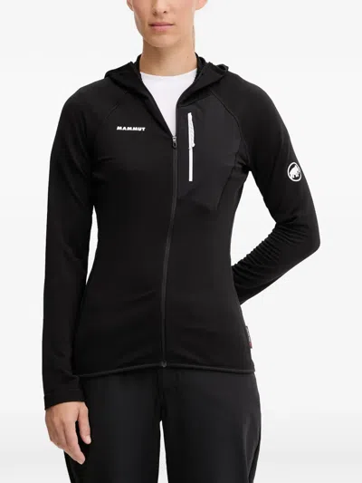 Mammut Hooded Zip-up Top In Black