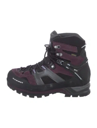 Pre-owned Mammut Leather Colorblock Pattern Combat Boots In Purple