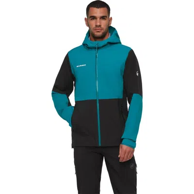 Mammut Linard Guide Hs Hooded Jacket In Black/deep Teal