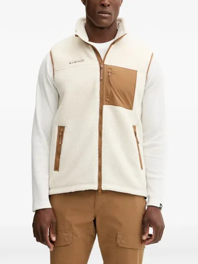 Mammut Logo-embroidered Fleece Vest In Neutral