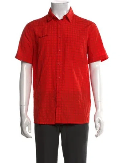 Pre-owned Mammut Plaid Print Short Sleeve Shirt In Orange