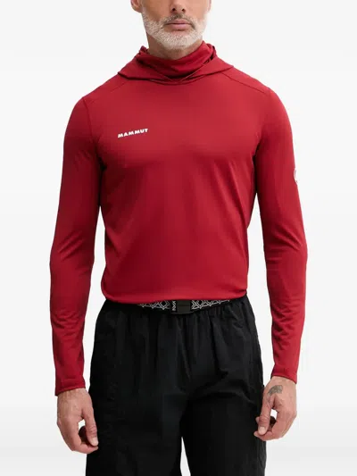 Mammut Selun Fl Logo-print Hoodie In Red
