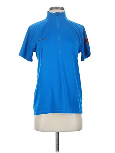 Pre-owned Mammut Short Sleeve Top Blue Mock Neckline Tops