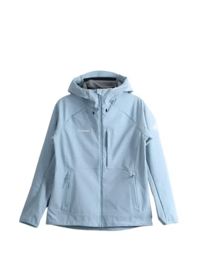 Mammut Ultimate Comfort So Logo-print Hooded Jacket In Blue