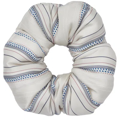 Mamu Dream Women's Neutrals Oversized Striped Silk Scrunchie