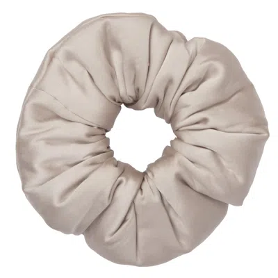 Mamu Dream Women's Neutrals Soft Beige Oversized Organic Stretch Silk Scrunchie In Sand