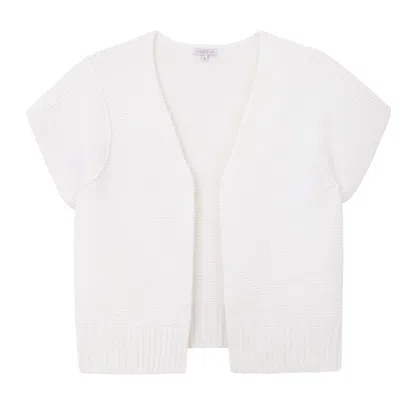 Mamu Dream Women's White Ivory Alpaca Short Sleeve Shrug