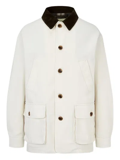 Man On The Boon. Barn Corduroy-collar Jacket In Brown