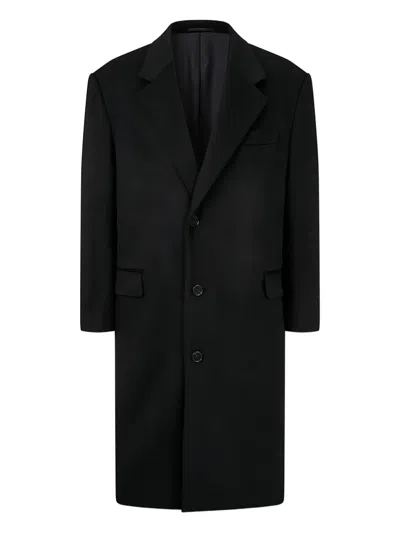 Man On The Boon. Button Coat In Black
