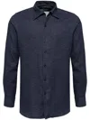 Man On The Boon. Button-down Collar Long-sleeves Shirt In Blue