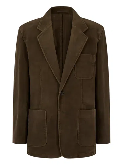 Man On The Boon. Buttoned Jacket In Brown