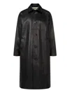 Man On The Boon. Calf Leather Single Coat In Black