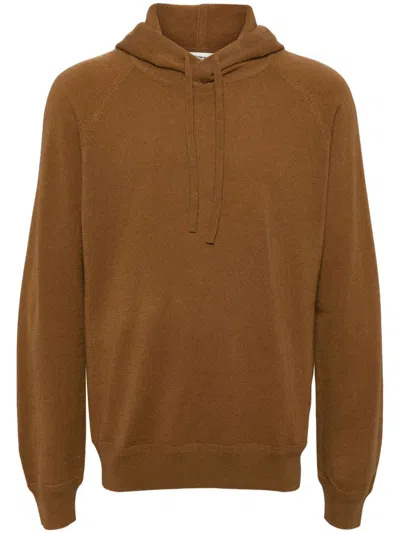 Man On The Boon. Cashmere Long-sleeved Hoodie In Brown