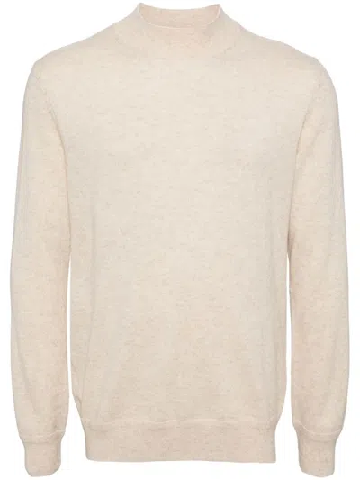 Man On The Boon. Cashmere Mock-neck Jumper In Neutrals