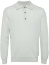 Man On The Boon. Cashmere Polo Jumper In Blue