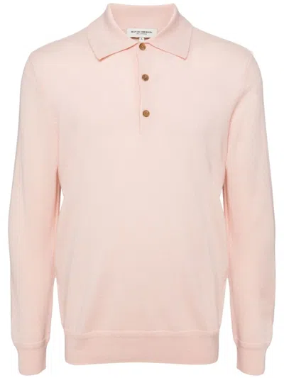 Man On The Boon. Cashmere Polo Jumper In Pink