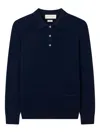 Man On The Boon. Cashmere Polo Shirt In Blue