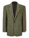 Man On The Boon. Check Buttoned Blazer In Green