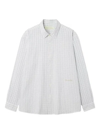 Man On The Boon. Check Pattern Shirt In White
