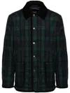 Man On The Boon. Checked Padded Jacket In Green