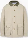 Man On The Boon. Colour-block Cotton Jacket In Neutrals