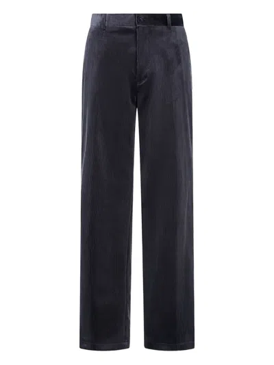 Man On The Boon. Corduroy Button Trousers In Black