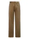 Man On The Boon. Corduroy Button Trousers In Brown