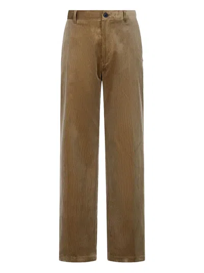 Man On The Boon. Corduroy Button Trousers In Brown