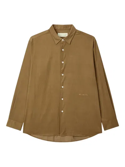 Man On The Boon. Corduroy Buttoned Shirt In Brown