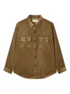 Man On The Boon. Corduroy Chest-pockets Shirt In Brown