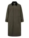Man On The Boon. Corduroy-collar Coat In Brown